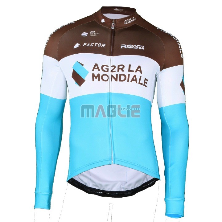 Maglia Ag2r La Mondiale ML 2018 Marrone Blu - Clicca l'immagine per chiudere